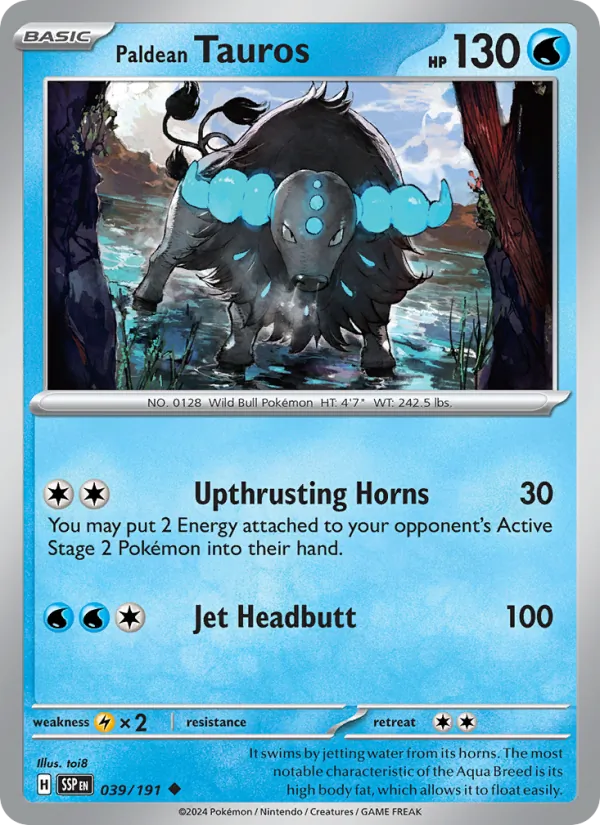 Paldean Tauros Surging Sparks 039/191