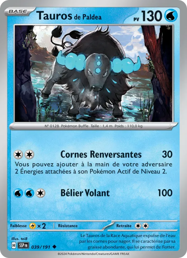Tauros de Paldea Étincelles Déferlantes 039/191