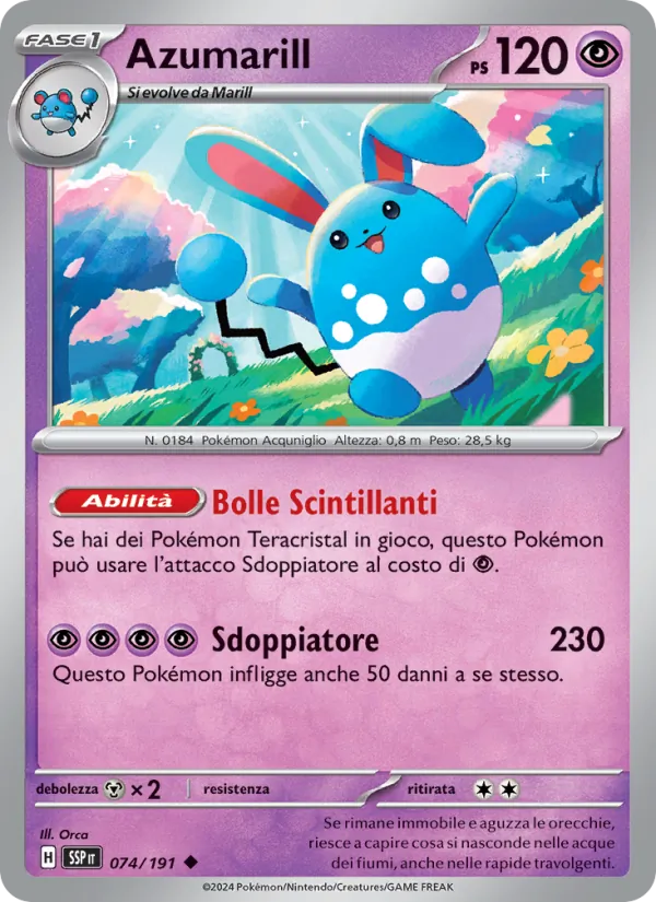 Azumarill Scintille Folgoranti 074/191