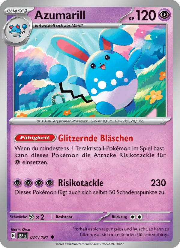 Azumarill Stürmische Funken 074/191