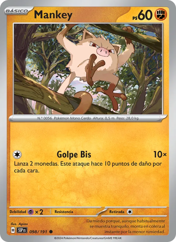 Mankey Chispas Fulgurantes 098/191