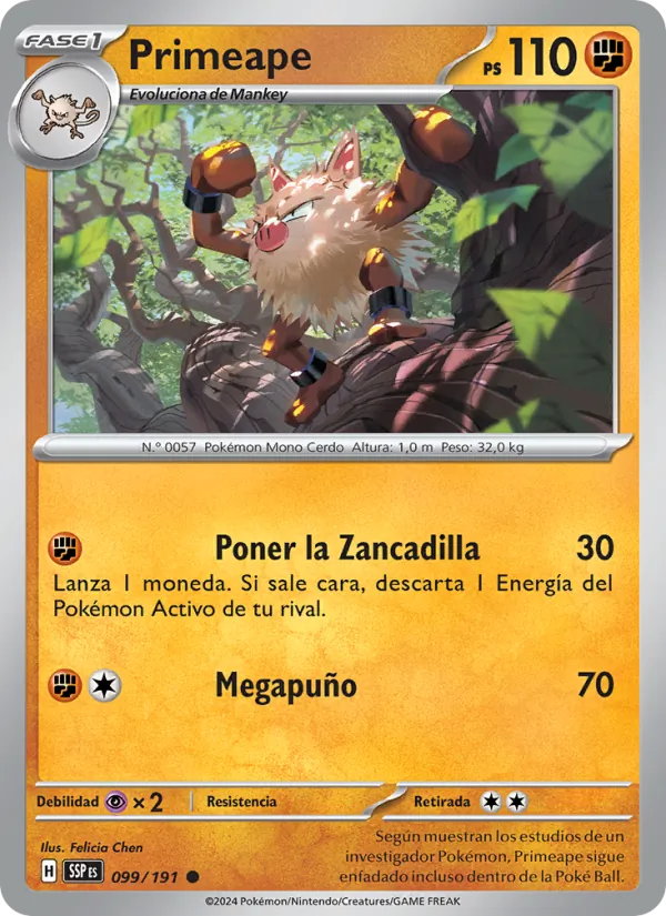 Primeape Chispas Fulgurantes 099/191