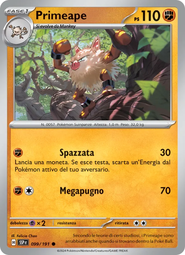 Primeape Scintille Folgoranti 099/191