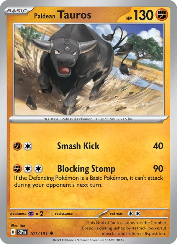 Paldean Tauros Surging Sparks 101/191