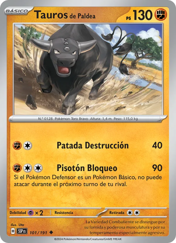Tauros de Paldea Chispas Fulgurantes 101/191