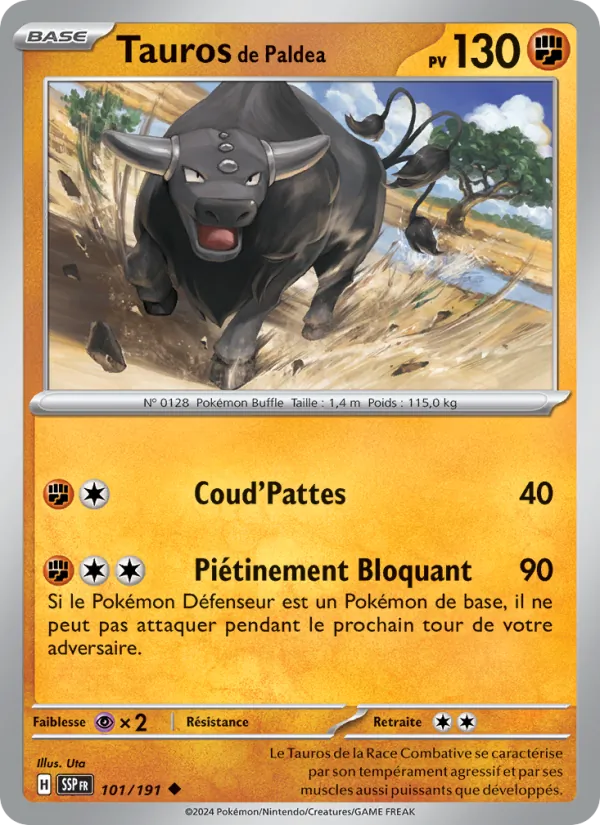 Tauros de Paldea Étincelles Déferlantes 101/191
