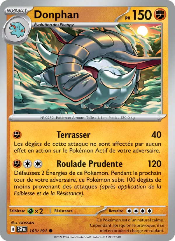 Donphan Étincelles Déferlantes 103/191
