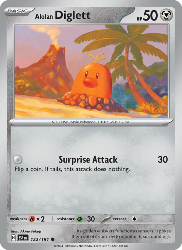 Alolan Diglett Surging Sparks 122/191