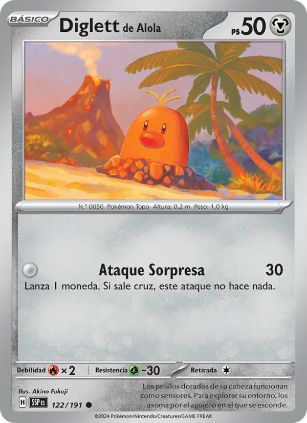 Diglett de Alola Chispas Fulgurantes 122/191