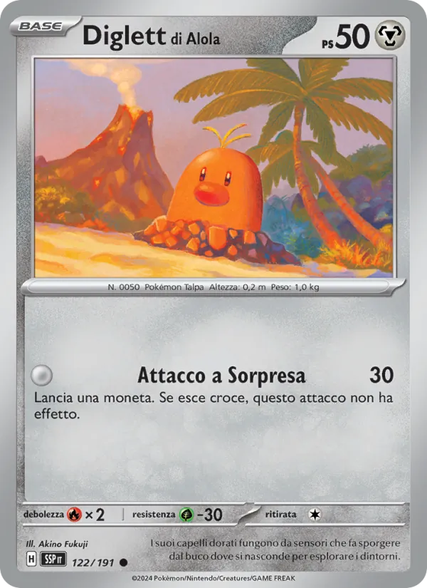 Diglett di Alola Scintille Folgoranti 122/191