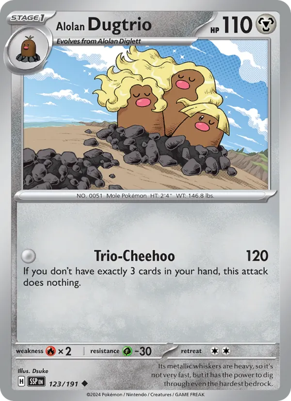Alolan Dugtrio Surging Sparks 123/191