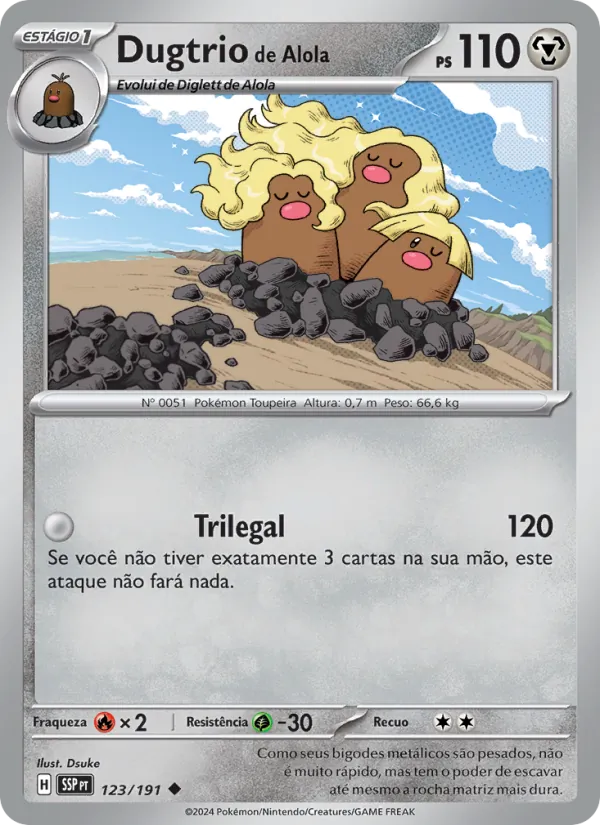 Dugtrio de Alola Fagulhas Impetuosas 123/191