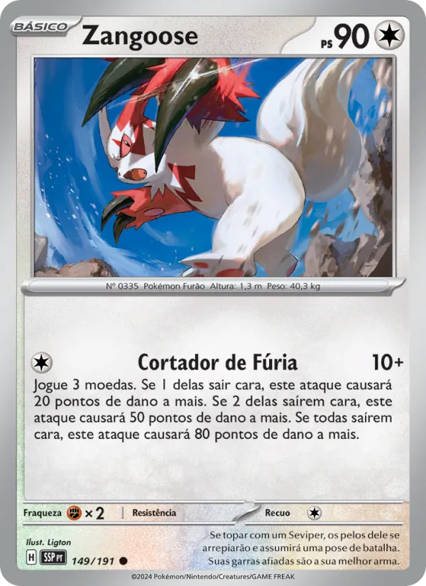 Zangoose Fagulhas Impetuosas 149/191