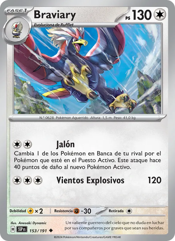 Braviary Chispas Fulgurantes 153/191