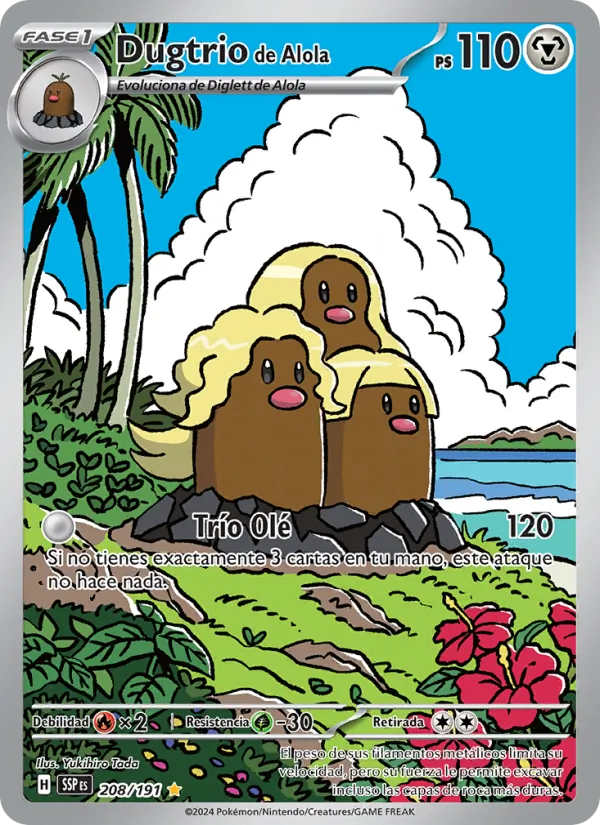 Dugtrio de Alola Chispas Fulgurantes 208/191