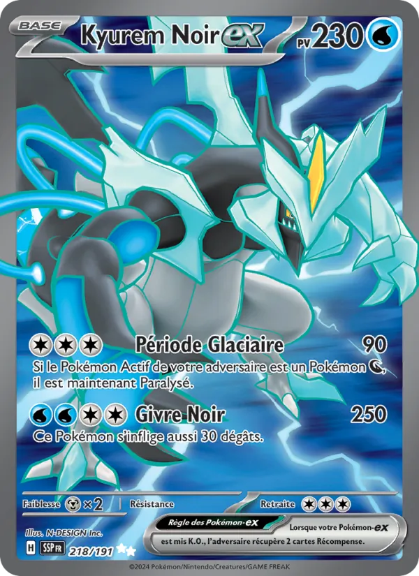 Kyurem Noir-ex Étincelles Déferlantes 218/191