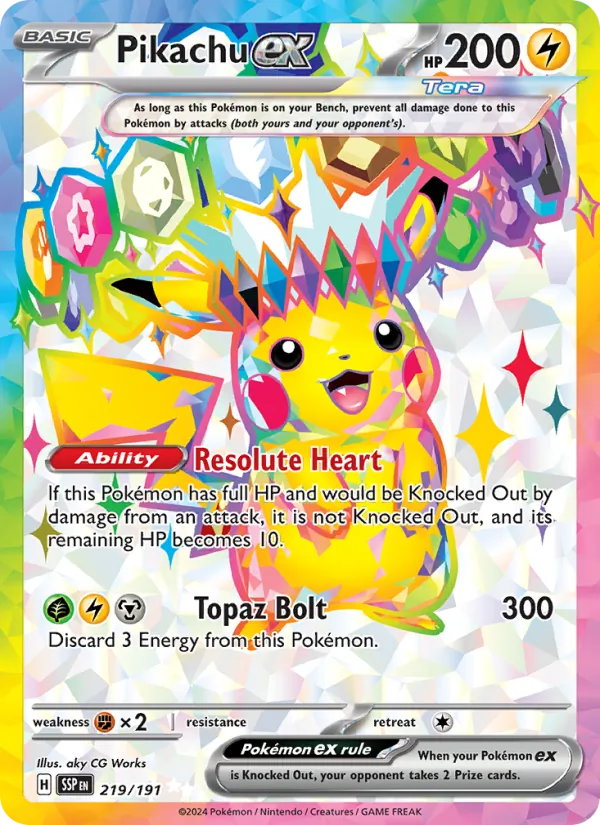 Pikachu ex Surging Sparks 219/191