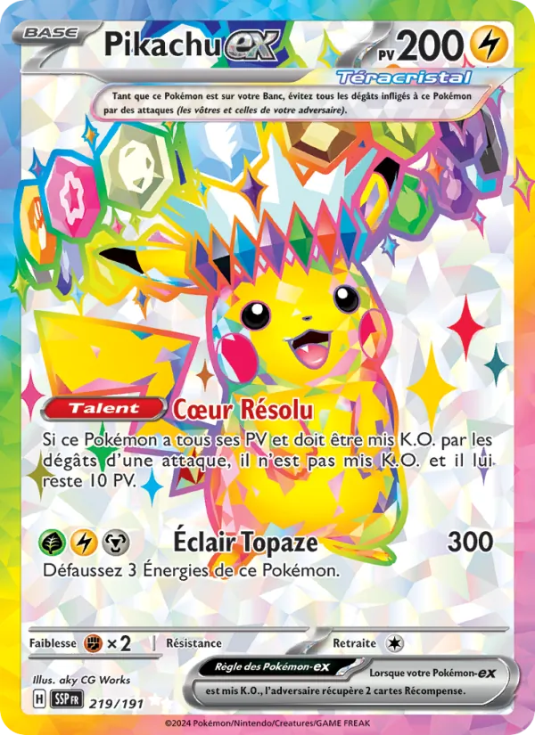 Pikachu-ex Étincelles Déferlantes 219/191