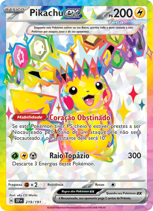 Pikachu ex Fagulhas Impetuosas 219/191