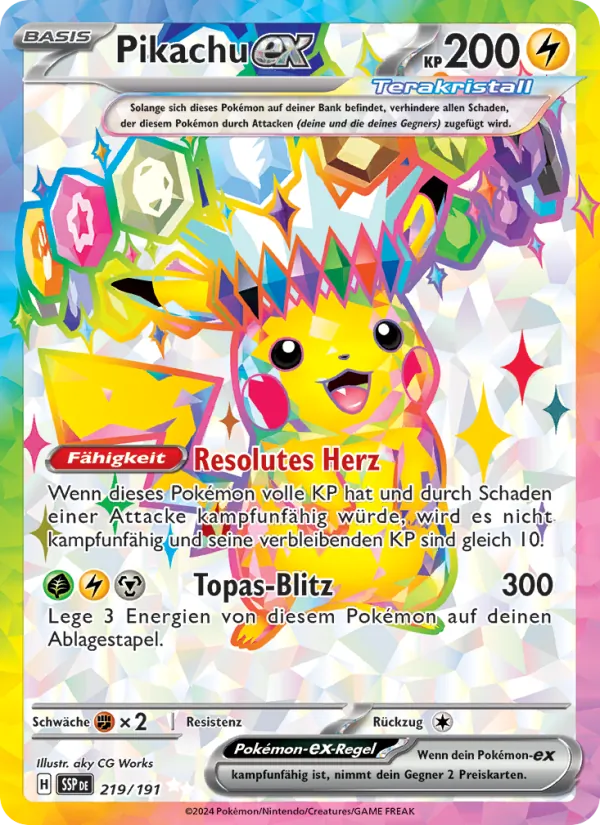 Pikachu-ex Stürmische Funken 219/191