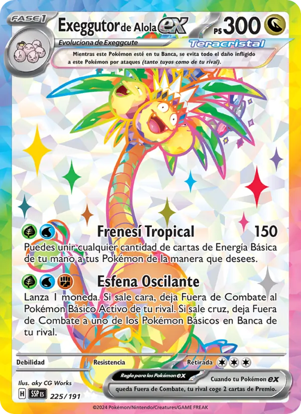 Exeggutor de Alola ex Chispas Fulgurantes 225/191