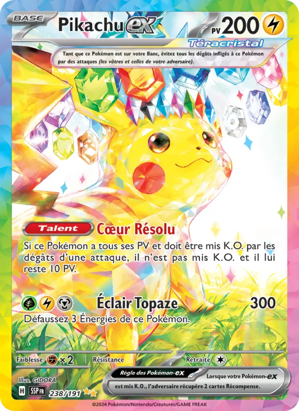 Pikachu-ex Étincelles Déferlantes 238/191