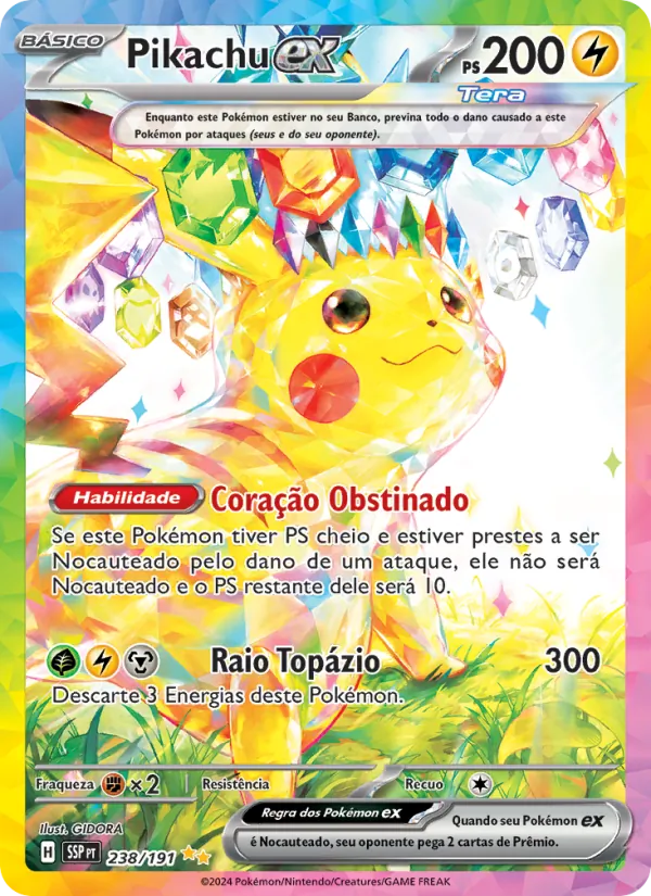 Pikachu ex Fagulhas Impetuosas 238/191
