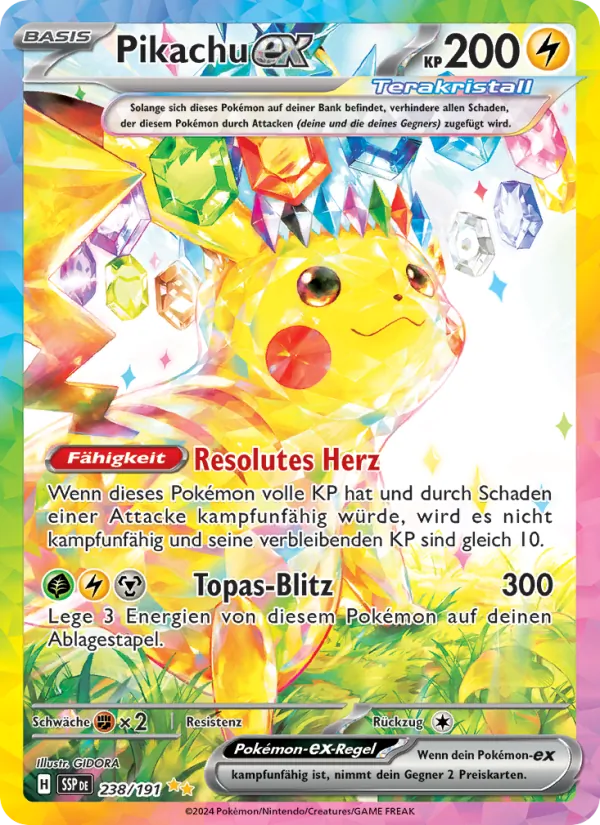 Pikachu-ex Stürmische Funken 238/191