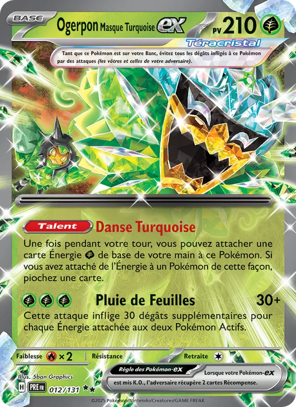 Ogerpon Masque Turquoise-ex Évolutions Prismatiques 012/131