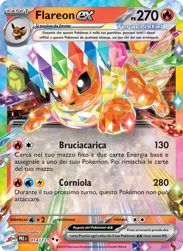 Flareon-ex Evoluzioni Prismatiche 014/131