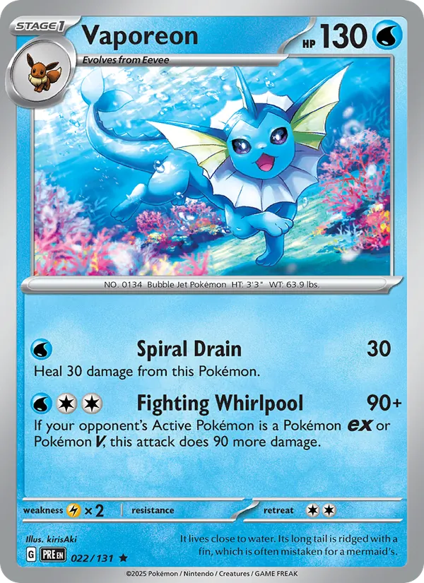 Vaporeon Prismatic Evolutions 022/131