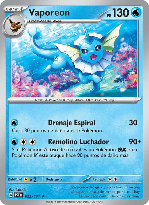 Vaporeon Evoluciones Prismáticas 022/131