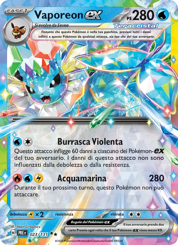 Vaporeon-ex Evoluzioni Prismatiche 023/131