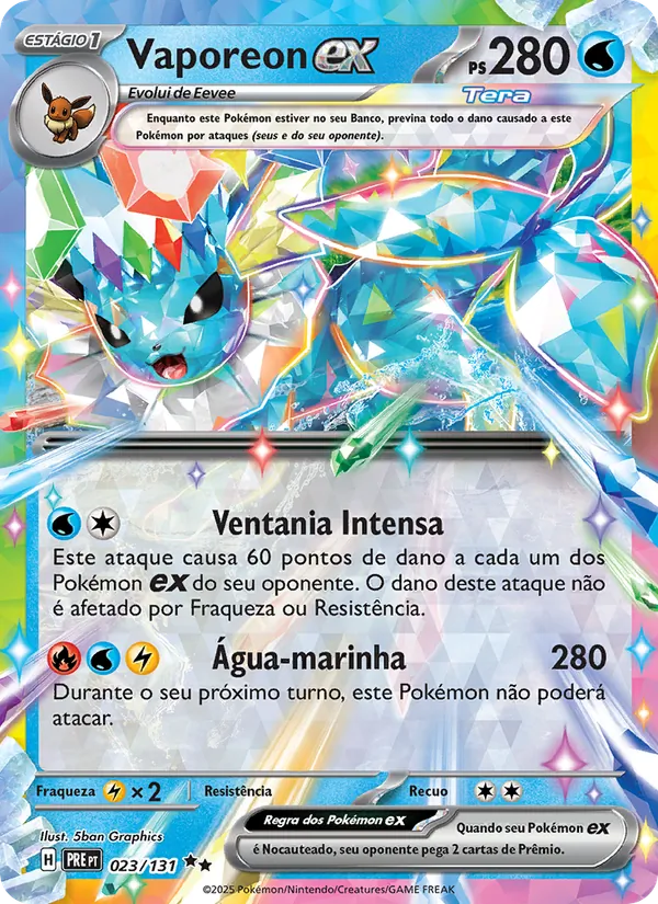 Vaporeon ex Evoluções Prismáticas 023/131