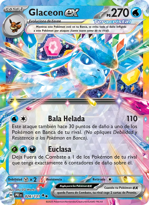 Glaceon ex Evoluciones Prismáticas 026/131
