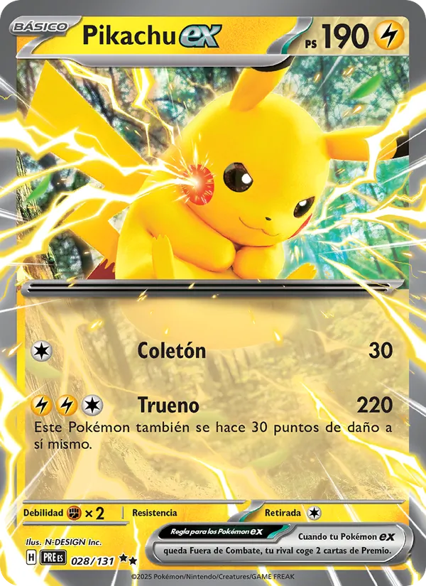 Pikachu ex Evoluciones Prismáticas 028/131