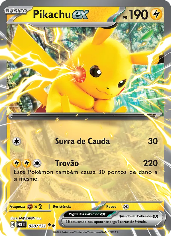 Pikachu ex Evoluções Prismáticas 028/131