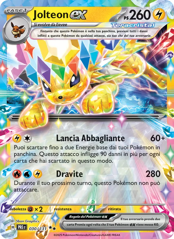 Jolteon-ex Evoluzioni Prismatiche 030/131