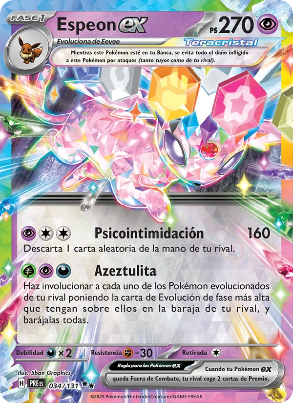 Espeon ex Evoluciones Prismáticas 034/131