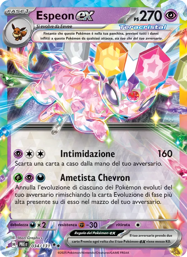 Espeon-ex Evoluzioni Prismatiche 034/131