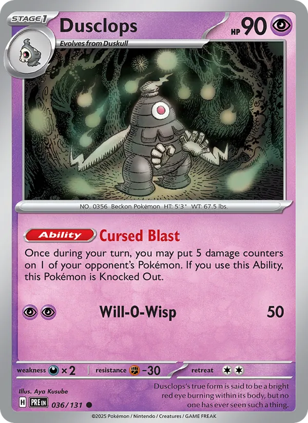 Dusclops Prismatic Evolutions 036/131
