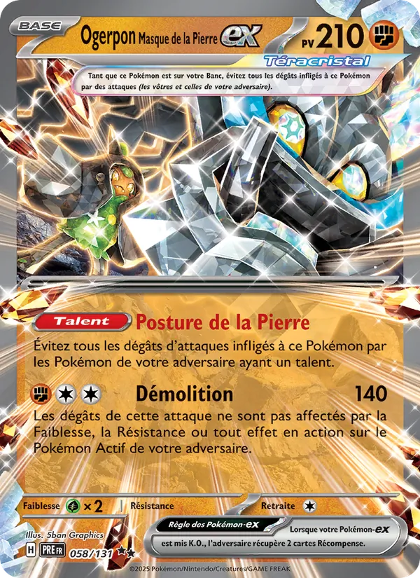 Ogerpon Masque de la Pierre-ex Évolutions Prismatiques 058/131