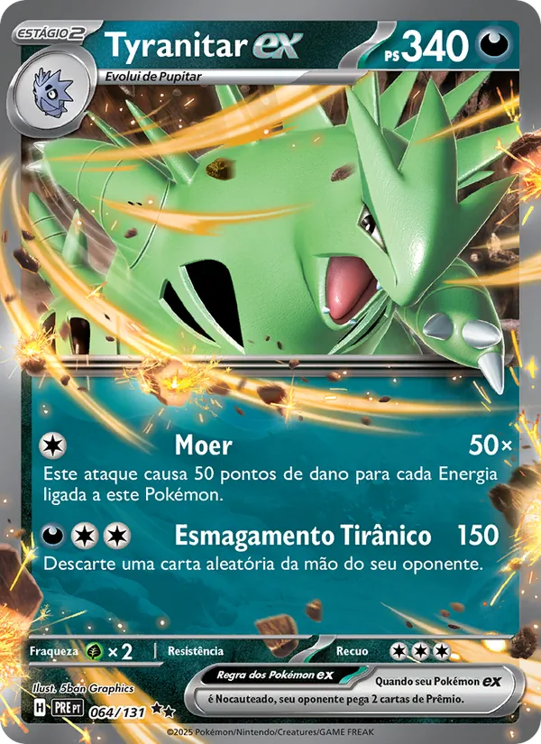 Tyranitar ex Evoluções Prismáticas 064/131