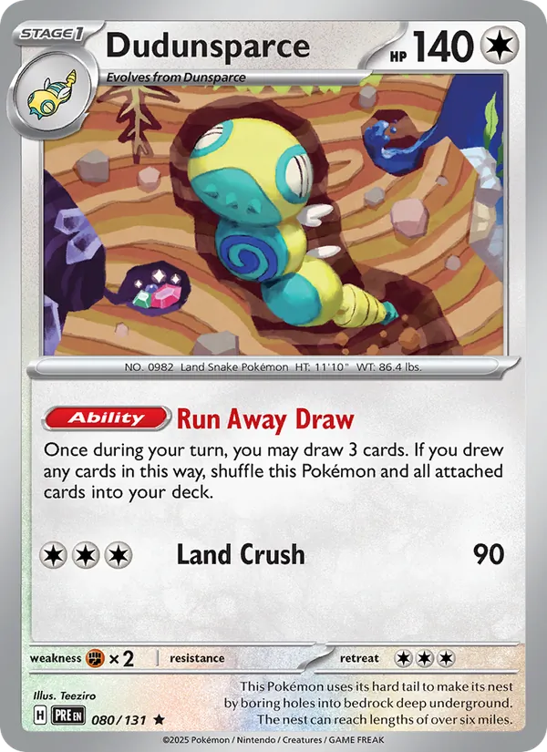 Dudunsparce Prismatic Evolutions 080/131