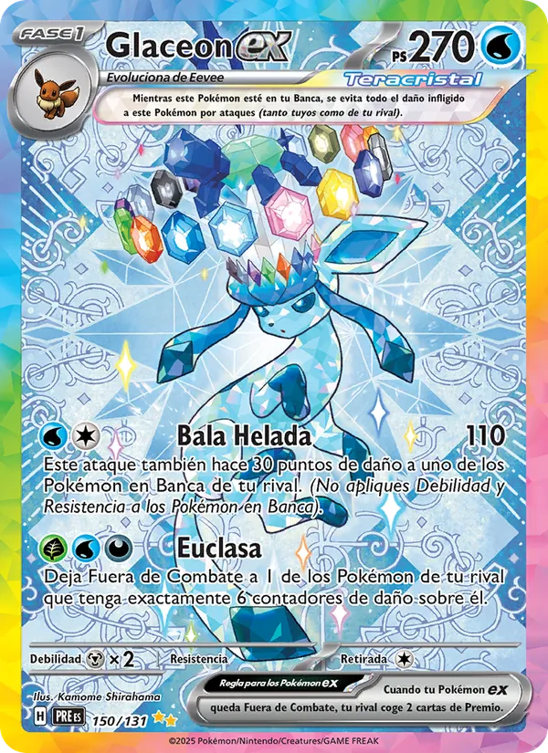 Glaceon ex Evoluciones Prismáticas 150/131