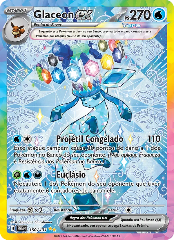 Glaceon ex Evoluções Prismáticas 150/131