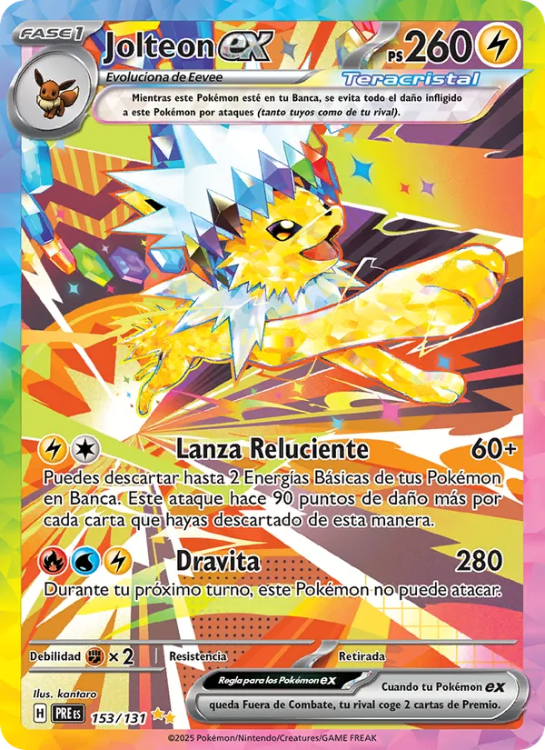 Jolteon ex Evoluciones Prismáticas 153/131