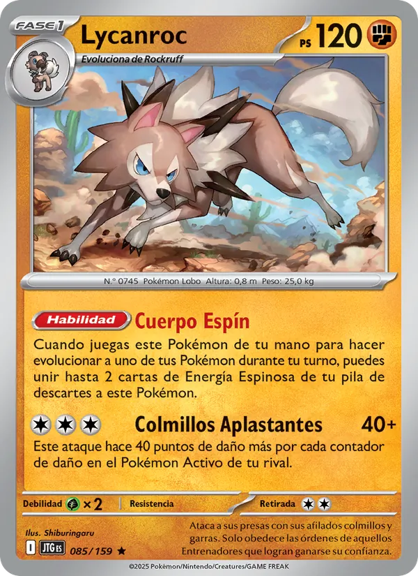 Lycanroc Juntos de Aventuras 085/159