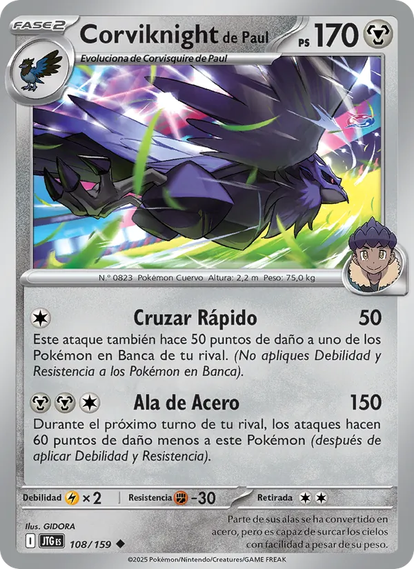 Corviknight de Paul Juntos de Aventuras 108/159