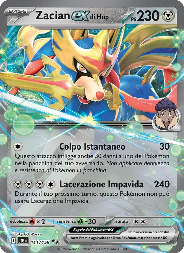 Zacian-ex di Hop Avventure Insieme 111/159